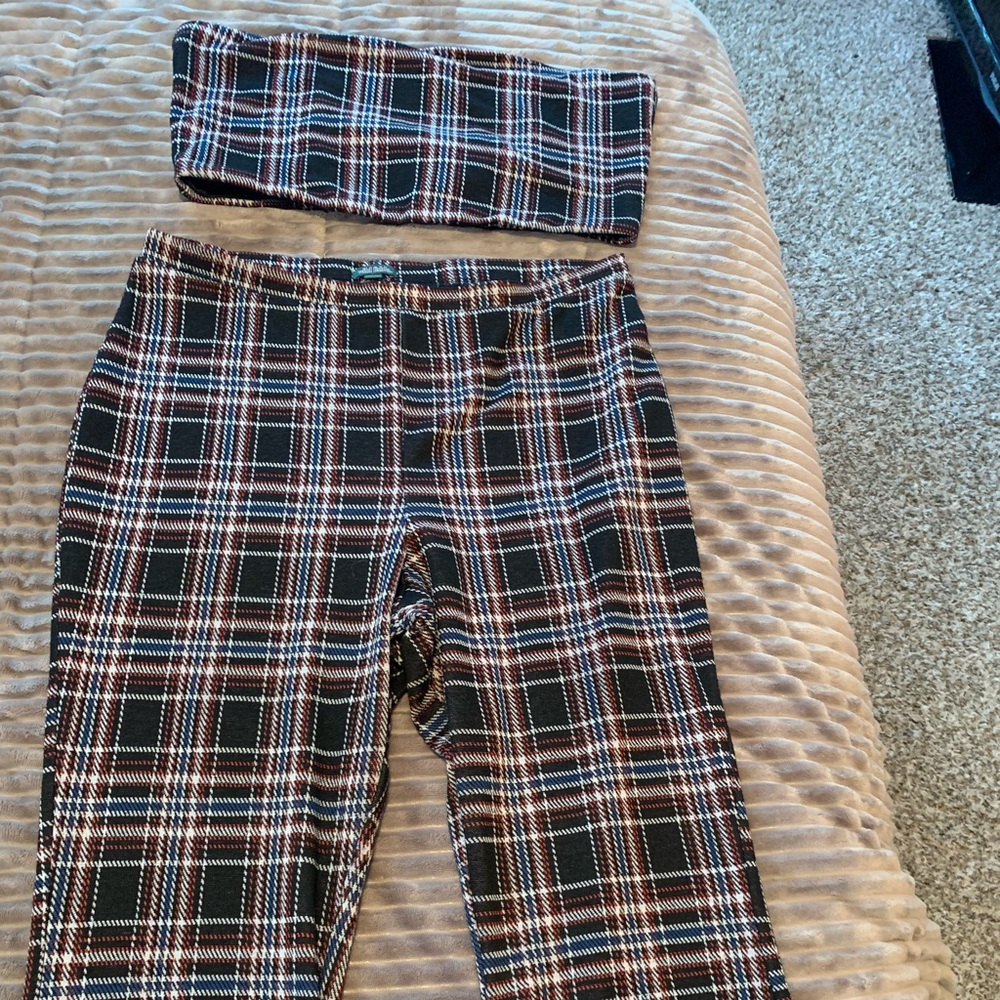 2 Piece Plaid Set